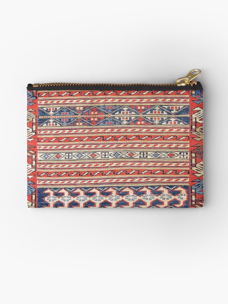 Red-gold kilim-floral patterned coin purse pouch bag Free Worldwide Shipping