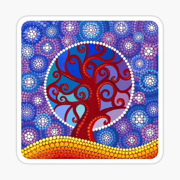 moontime illuminated orb tree Sticker