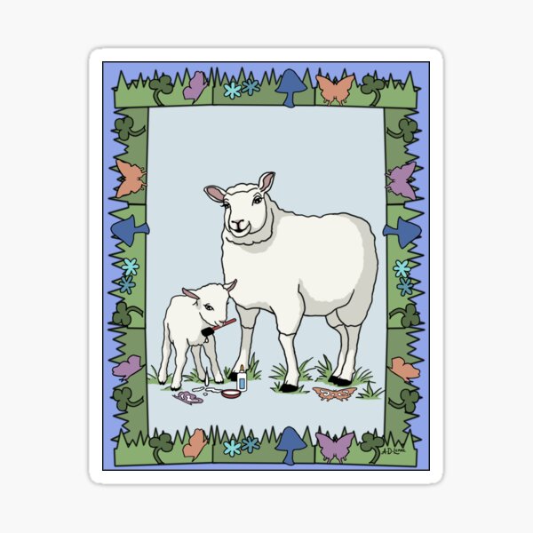 Sheep Artist, Sheep Art Sticker