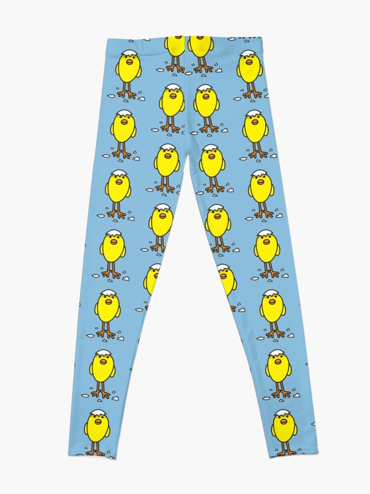 Discover Cute Freshly Hatched Smiling Yellow Chick Leggings