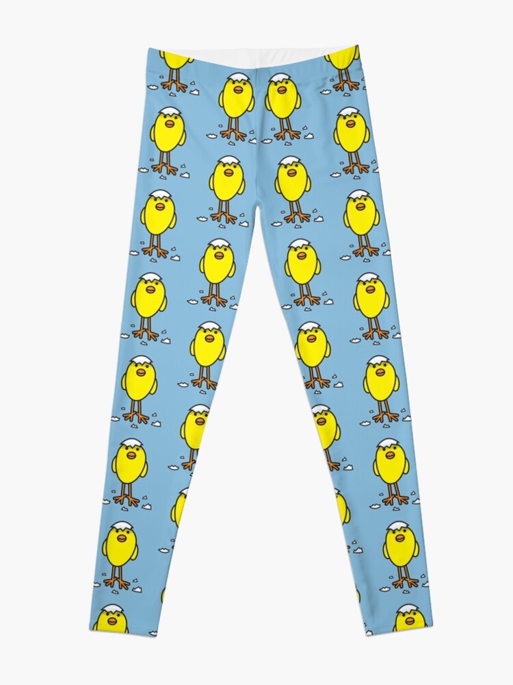 Discover Cute Freshly Hatched Smiling Yellow Chick Leggings