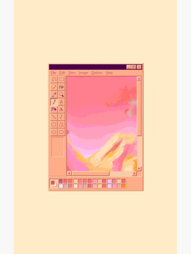 Vaporwave MS Paint Pastel Mountains by Emmytwofive