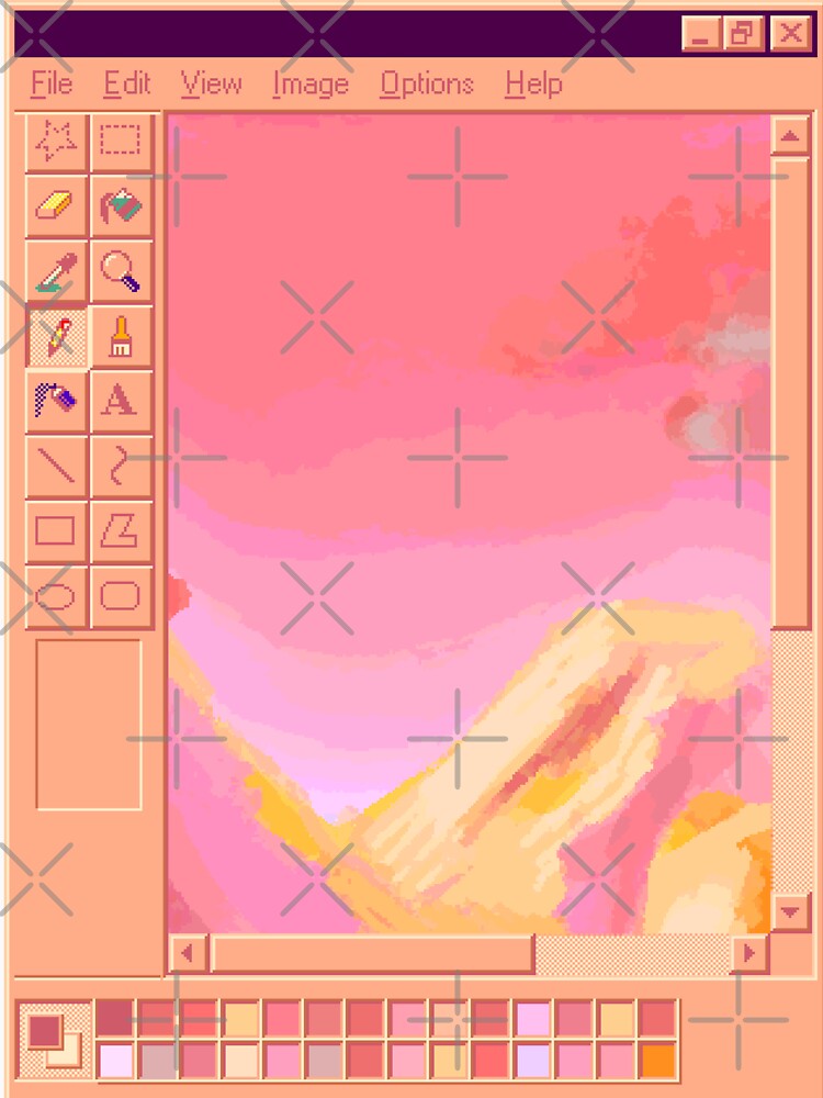 Vaporwave MS Paint Pastel Mountains by Emmytwofive