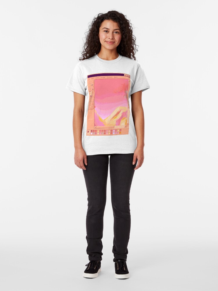 Alternate view of Vaporwave MS Paint Pastel Mountains Classic T-Shirt