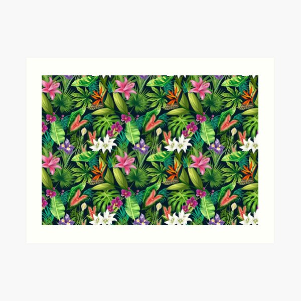 Tropical Lush Sanctuary, A Bohemian Paradise Art Print