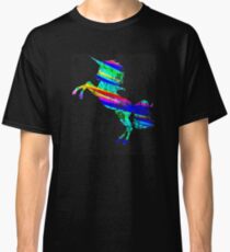 Camiseta clásica Diseño angustiado del unicornio del arco iris