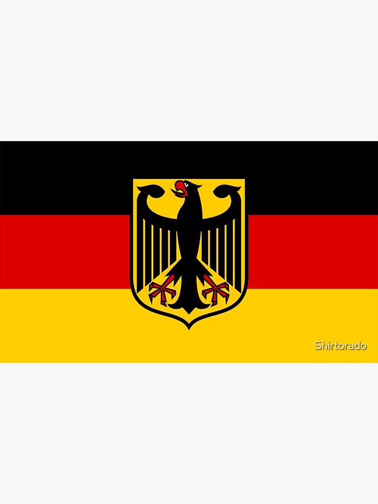 Flag of the Federal Republic of Germany (Current) with Coat of Arms - Flag Merch Sticker