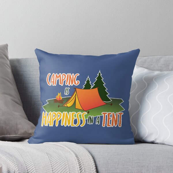 Item preview, Happiness in a Tent - Dark Blue designed and sold by SmoreGraphics.
