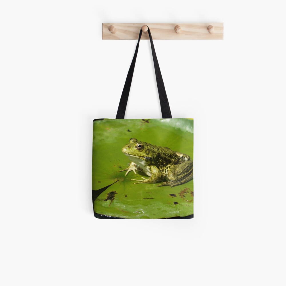 Green frog, green lily pad Tote Bag