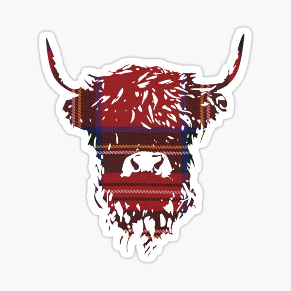 Item preview, Highland Cow in Royal Stewart Tartan designed and sold by PoshJocks.