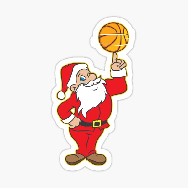 Basketball Christmas Santa Hat Sport Xmas Gift' Sticker