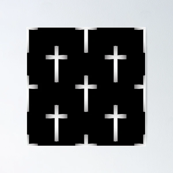 White crosses on a black background Poster for Sale by crdraper