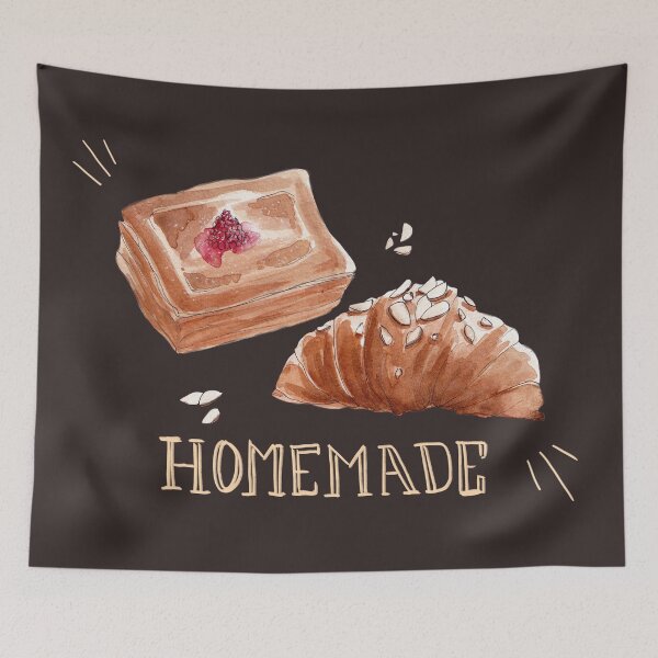 Item preview, Copie de Bakery : croissant almonds and raspberry puff pastry designed and sold by RoxaneAndBuns.