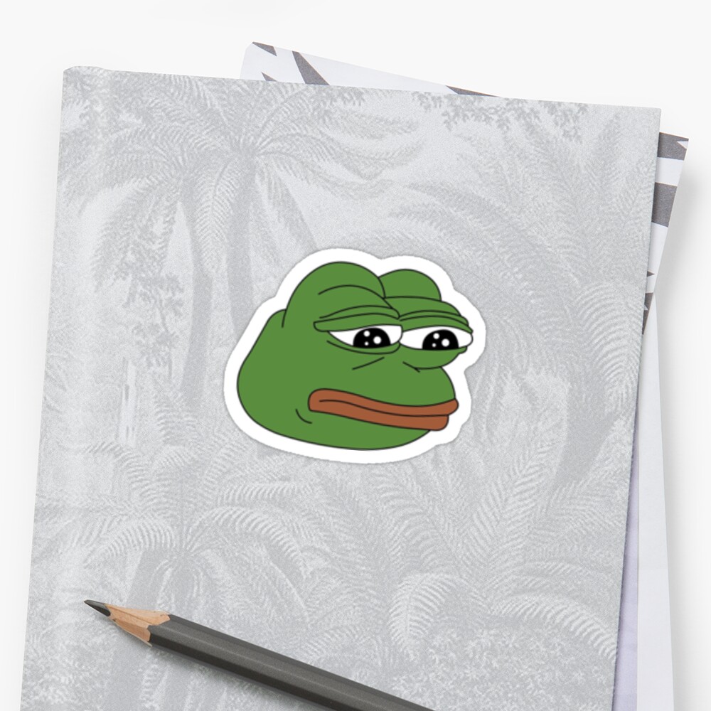 SAD FROG MEME PEPE THE FROG Stickers By John Bursham Redbubble