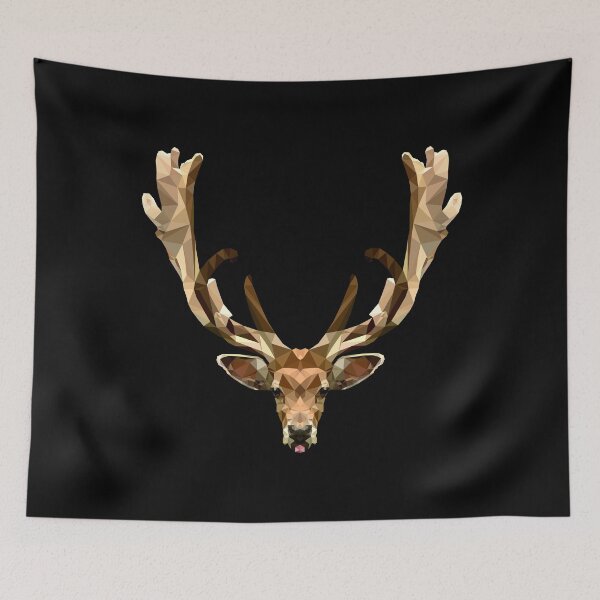 Item preview, Deer stag head deer antler polygon designed and sold by withpassion.