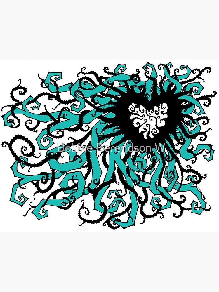 Tangled Heart In Teal Art Board Print By Metallicvisions Redbubble