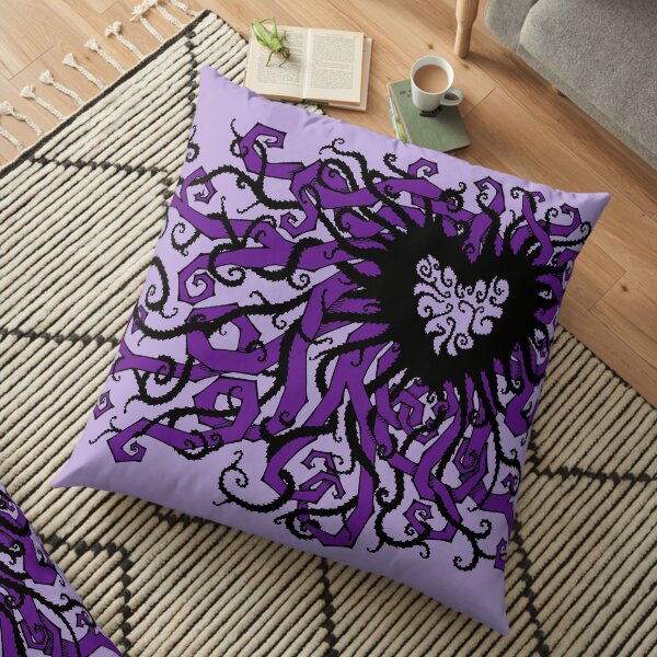 Tangled Heart in Violet Floor Pillow