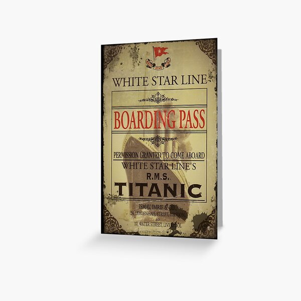 Titanic Boarding Pass, Titanic Launch Ticket, Titanic Postcard, and  Envelope