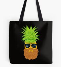 Bearded Fruit Cool Pineapple Graphic T-shirt Sunglasses Mustache Old Juicy Summer Beach Holidays Tote Bag