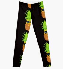 Bearded Fruit Cool Pineapple Graphic T-shirt Sunglasses Mustache Old Juicy Summer Beach Holidays Leggings