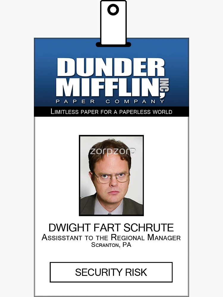 dwight-schrute-the-office-id-badge-shirt-sticker-for-sale-by-zorpzorp-redbubble