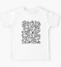Pile of Black Bicycles Kids Tee