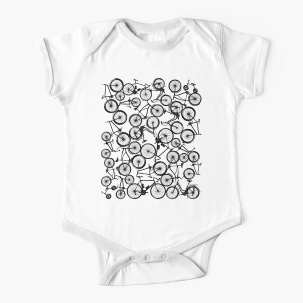 Pile of Black Bicycles Short Sleeve Baby One-Piece