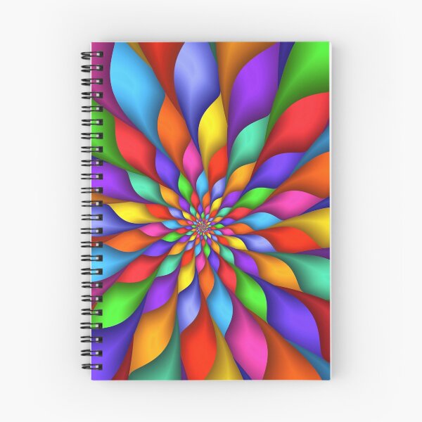 Aperçu de l'œuvre Fleur de pétales en spirale arc-en-ciel créée et vendue par Kitty Bitty.