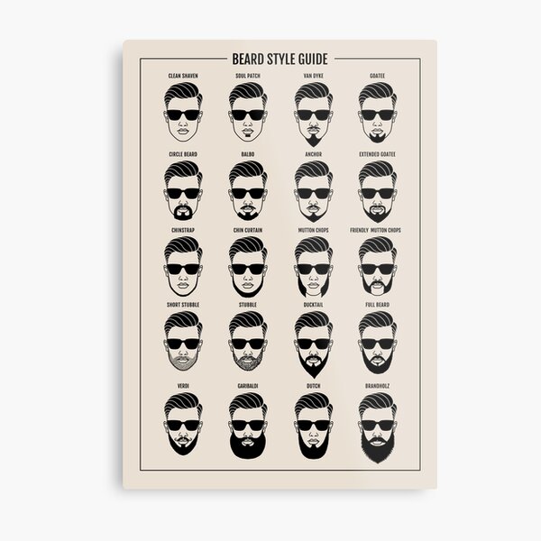 beard style guide poster Metal Print