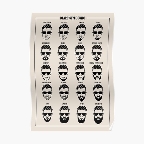 beard style guide poster Poster