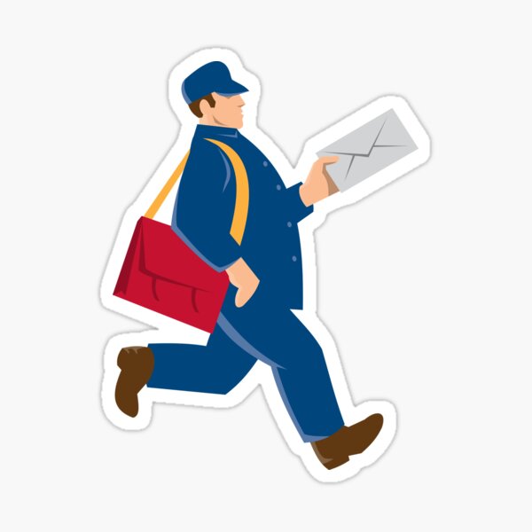 mailman postal worker delivery man Sticker