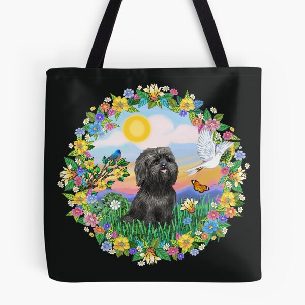 Item preview, Flowered Wreath with a Black Shih Tzu designed and sold by JeanBFitzgerald.