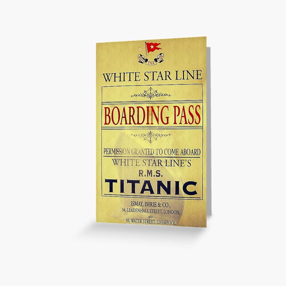 rms-titanic-boarding-pass-design-greeting-card-for-sale-by-dianegaddis-redbubble