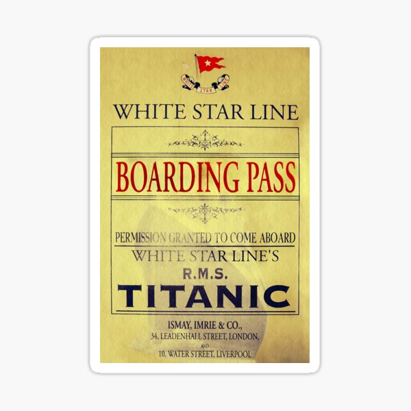 RMS-Titanic-Bordkartendesign Sticker