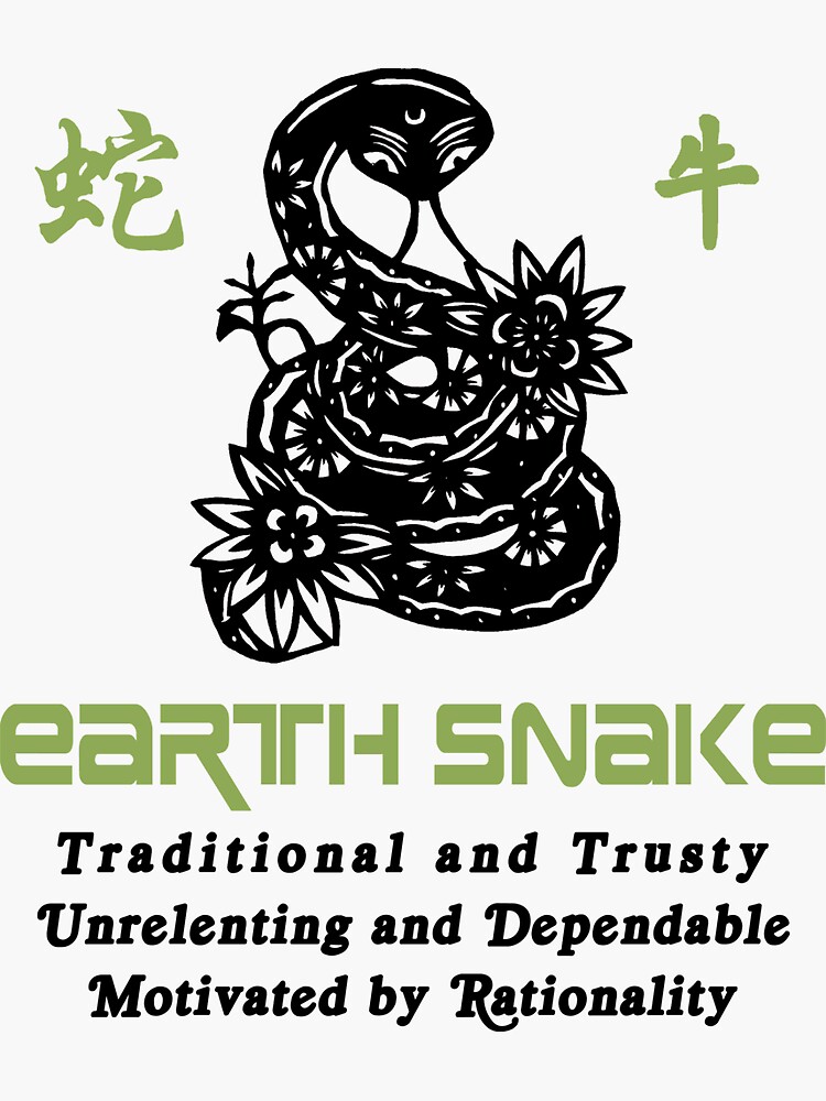 Chinese Year of the Earth Snake 1989 T Shirt Sticker