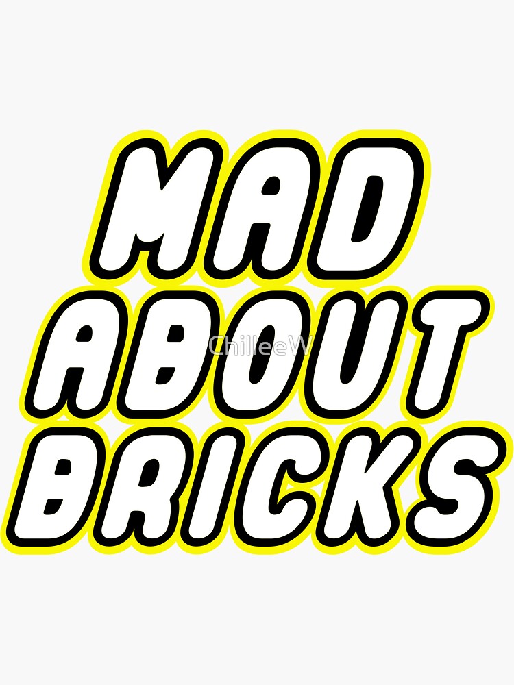 "MAD ABOUT BRICKS, Customize My Minifig" Sticker by ChilleeW Redbubble