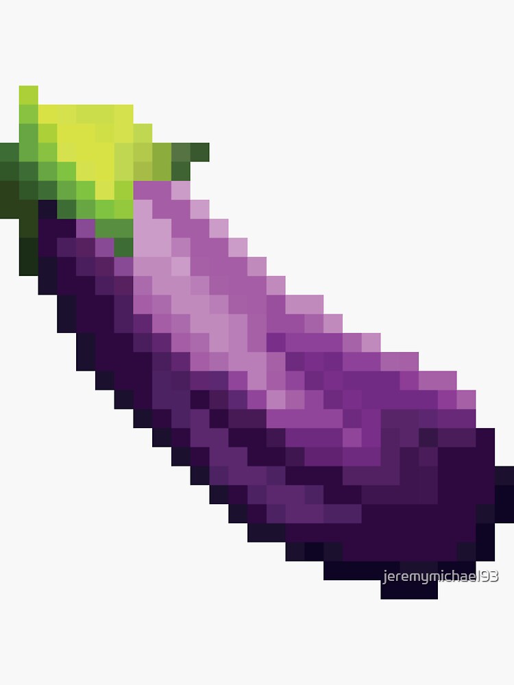 "Pixel Eggplant 2" Sticker for Sale by jeremymichael93 Redbubble