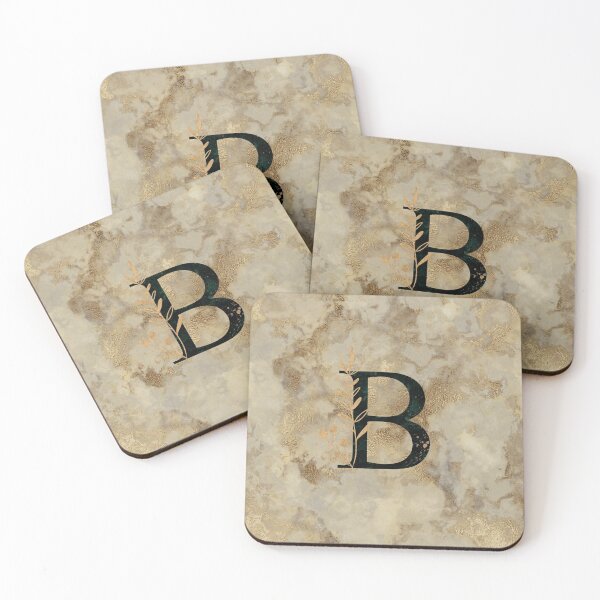 Item preview, Floral Gold Metallic Marble Monogram B designed and sold by MysticMagpie.