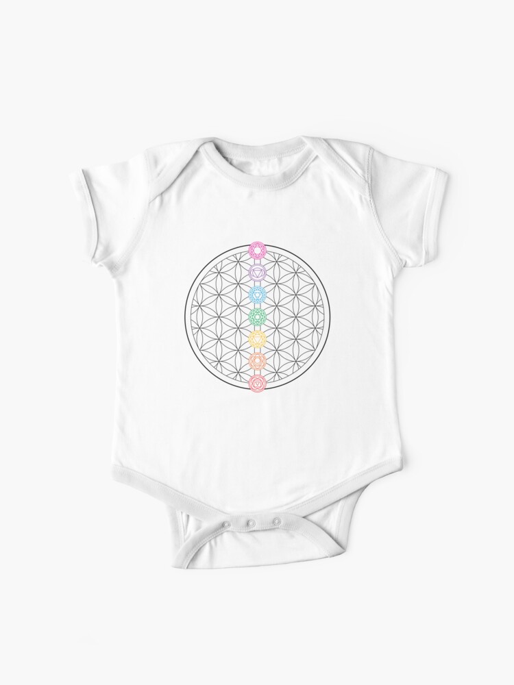 Sacred Geometry Flower of Life & Chakras - White