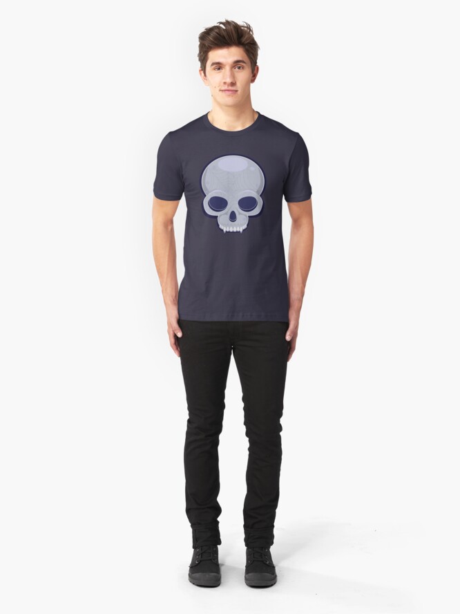 Alternate view of Skull in blue Slim Fit T-Shirt