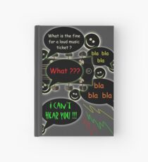 Loud music ticket cartoon Hardcover Journal