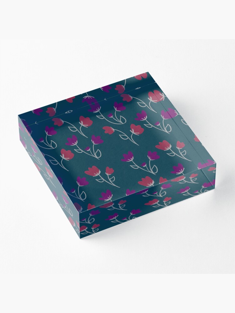 Alternate view of Loose floral pattern Acrylic Block