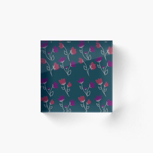 Loose floral pattern Acrylic Block