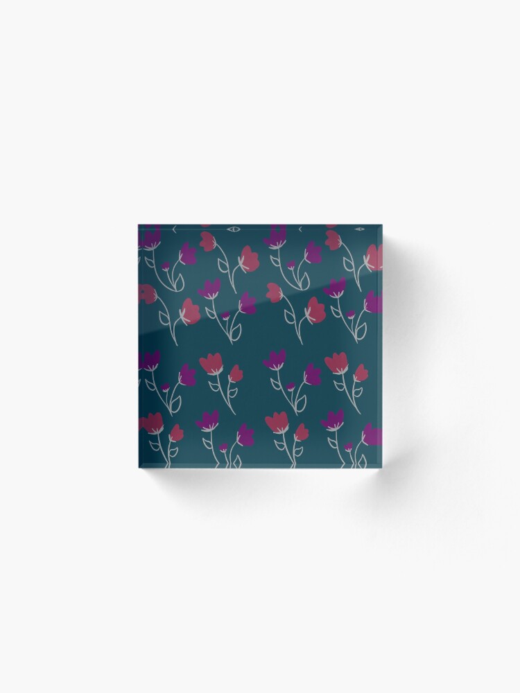 Alternate view of Loose floral pattern Acrylic Block