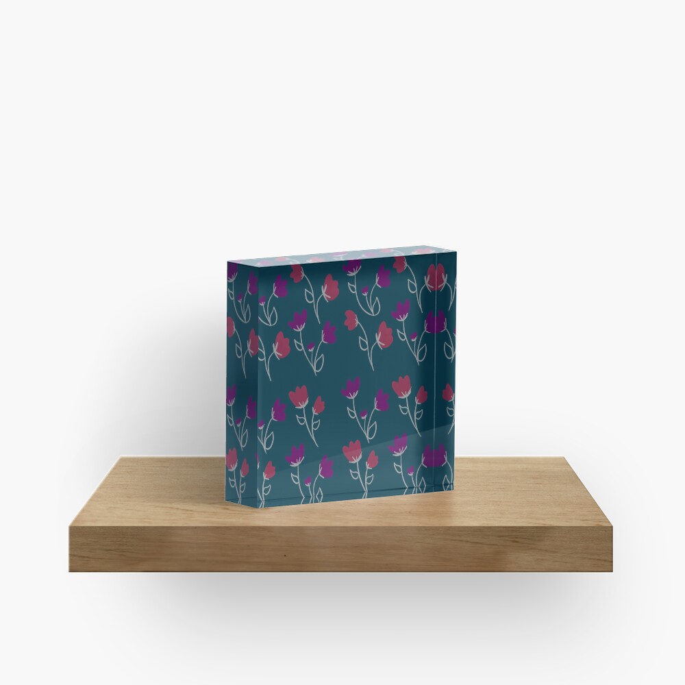 Loose floral pattern Acrylic Block