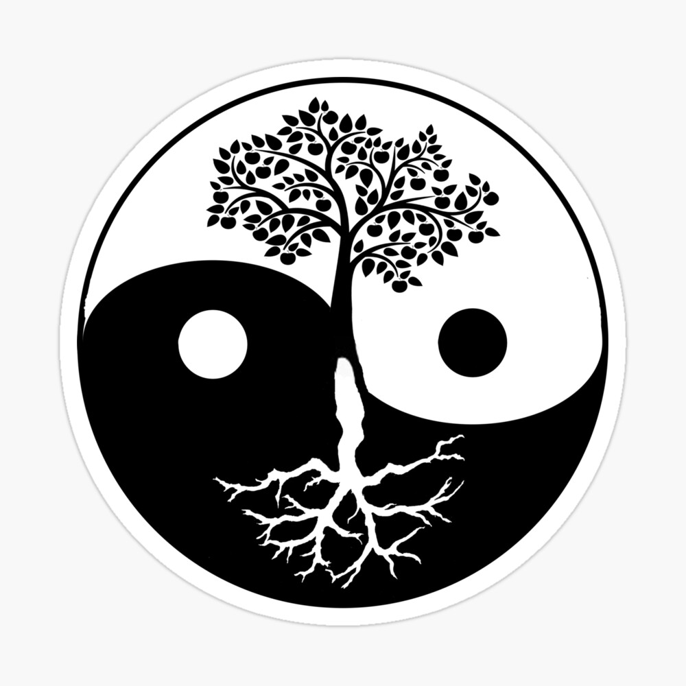 Yin Yang Balance Tree of life symbol' Hemp Carry All Pouch