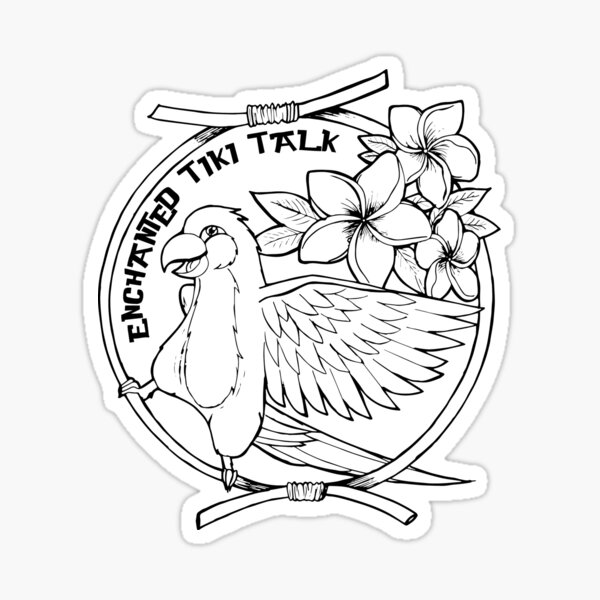 Floral Tiki Bird  Sticker