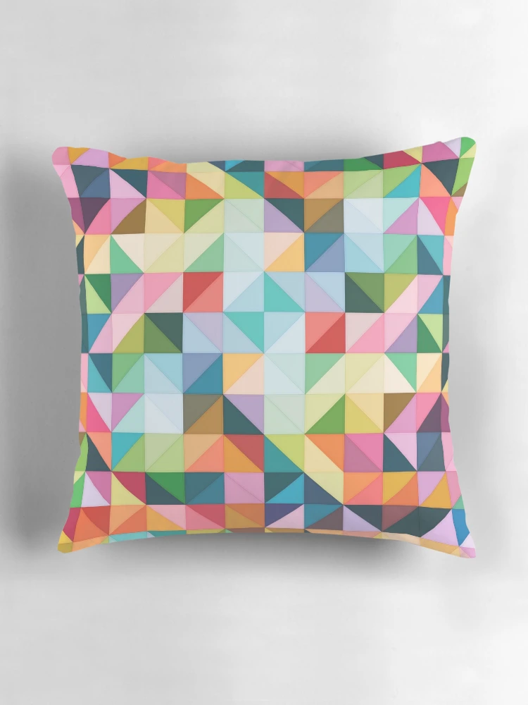 Thumbnail 3 of 4, Pillow, Springtime Pastel Color Triangle Square Pattern designed and sold by patternsoup.