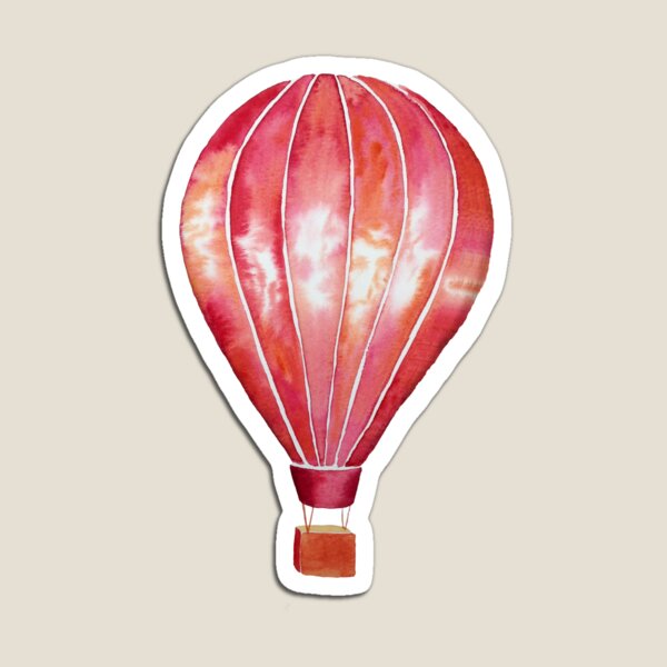 Red Watercolor Hot Air Balloon Magnet