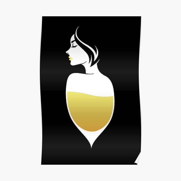 Femme Vin Blanc Poster